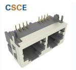 1×2 Female UV94V-0 Shielded RJ45 Jack Without LEDs