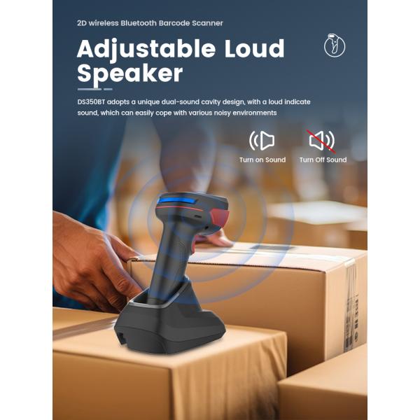 New Wireless2.4G+ Blue Tooth 2D Barcode Scanner Qr Code Reader with Charging Base for Retail Supermarket 2 Years Warrtary