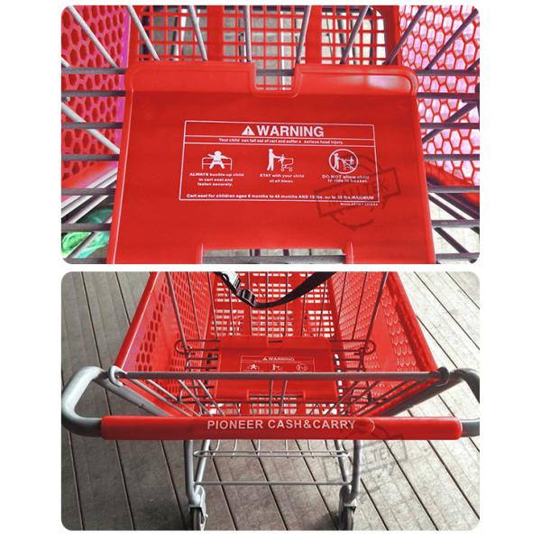 Half Plastic Supermarket Shopping Trolley 165L Carts For Customised Colours