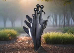 China Custom Painted Abstract Metal Garden Art Modern Stainless Steel Outdoor Sculpture wholesale