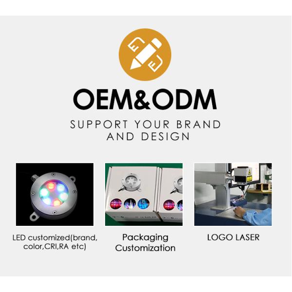 OEM RGB 3in1 Mini Fountain Lights DIA115mm DC24V 6W 12W Stainless Steel 316 In Aquarium Bubble