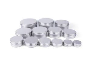 China 5ml 10ml 20ml 30ml 50ml 60ml 80ml 100ml 150ml 200ml Round Aluminum Cosmetic Tin Container Metal Aluminum Jar wholesale