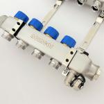 5 Port Stainless steel water underfloor heating manifold , 304 stainless steel
