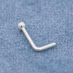 L Shape 316 Stainless Steel Nose Piercing Jewellery 20G 0.8mm Clear crystals
