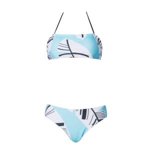 China Tiered Layer Tie a Knot Front Top With Low waist Bikini swimsuit high cut wholesale