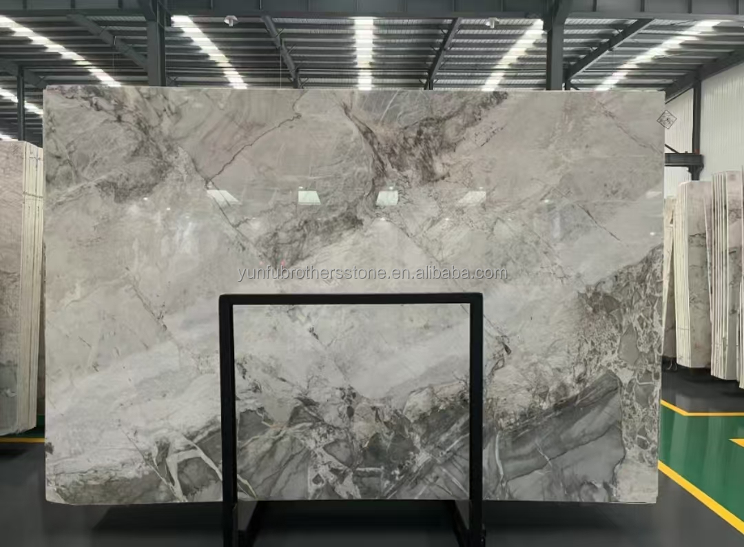 Hotel Marble Type Calcite Calacatta Gray Slab for Modern Brazil Luxury Indoor Decor