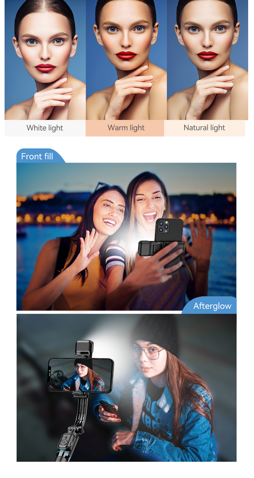 Bluetooth Remote Control Long Selfie Stick Adjustable For Mobile Phones
