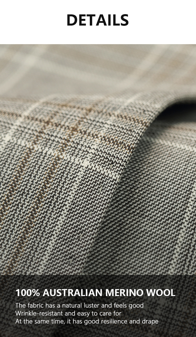 Simple Slim Fit Trousers for Men 100% Wool Knitted Zipper Fly Business Office Pants
