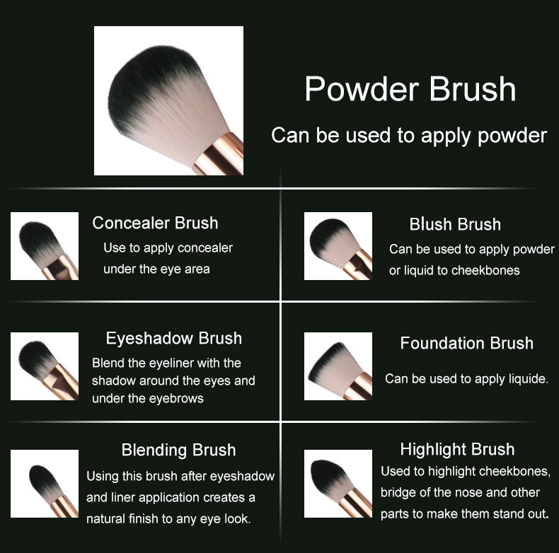 7pcs cosmetic Makeup Brush Set Origin Design Shape For Daily Makeup