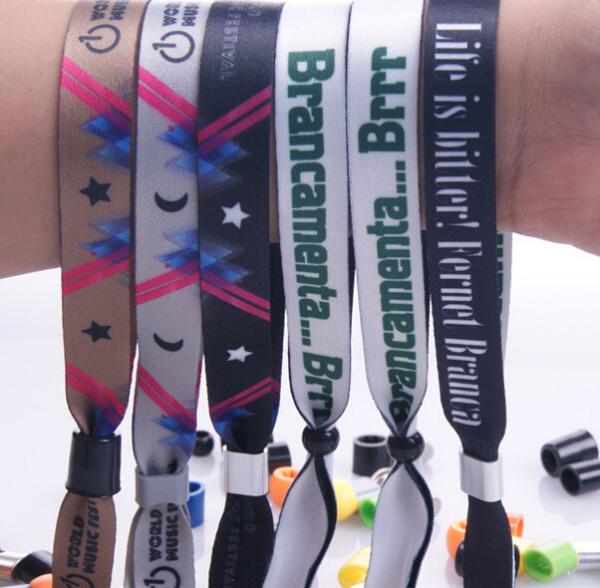 Adjustable Custom Sports Bracelets Polyester Fabric Woven Custom Silicone