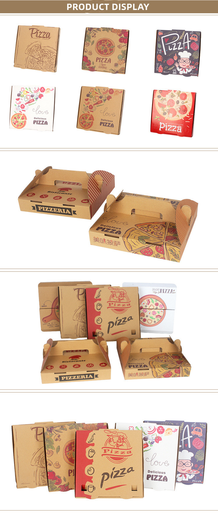 Food Grade Corrugated Cardboard Empty Small 8x8 Pizza Box For Party Favors