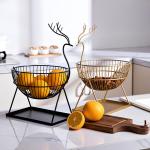 Anti Corrosion Metal 2 Tier Fruit Basket , H37.5cm SS Fruit Basket
