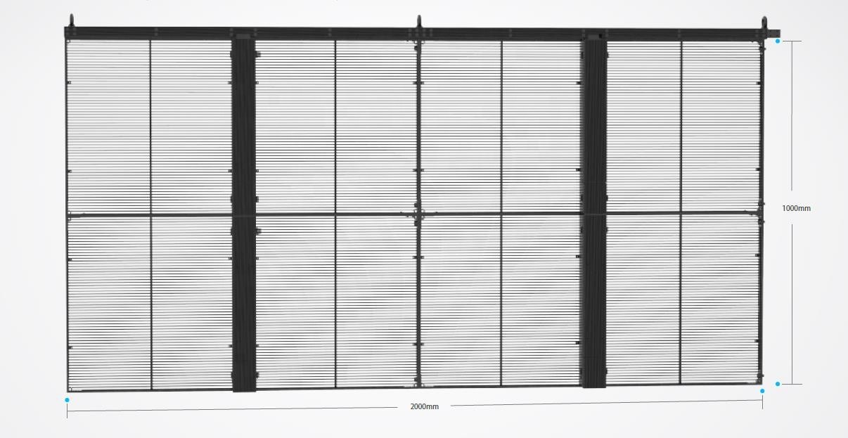 Full Color 2.6-5.2mm Transparent LED Display Glass Led Wall For Shopping Mall