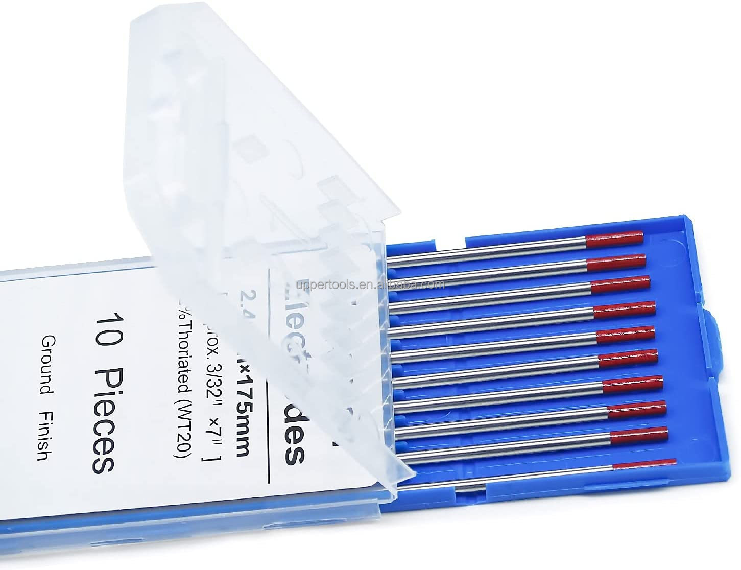 10-pack Red Tungsten Electrodes 2.4mm*175mm for TIG Welding Welding Current 40-230A