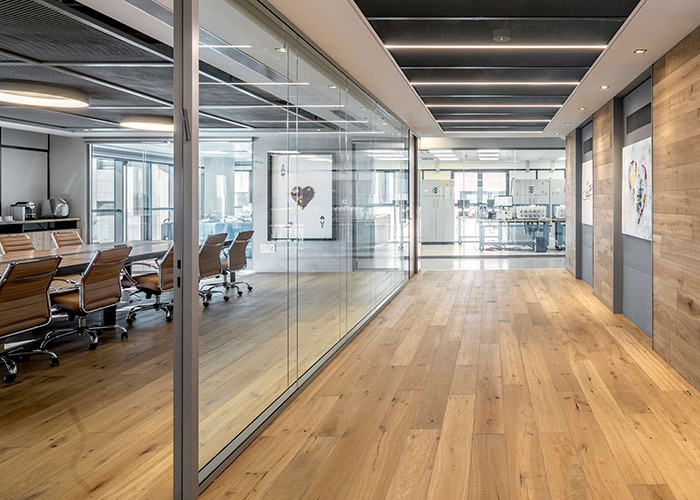 Commercial Office Glass Partitions Modern Transparent Partition With Single Tempered Glass