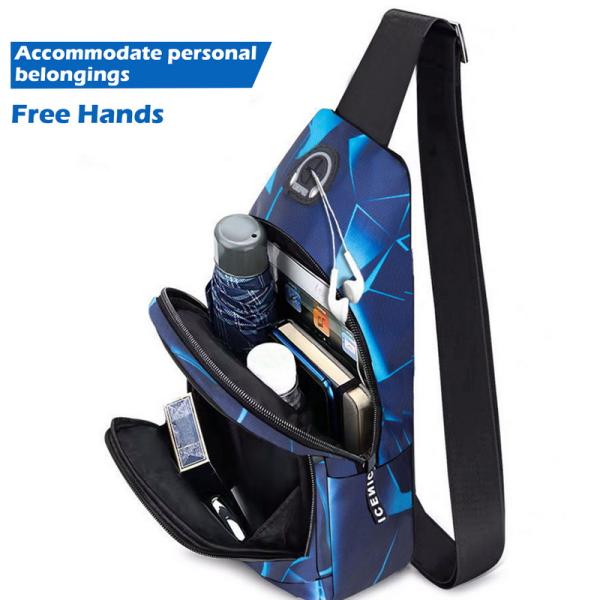 Men Anti Theft Chest Bag Short Trip Messengers Bags USB Charging Crossbody