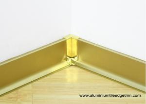 China Commercial Aluminium Metal Skirting Board With Shine Gold Waterproof wholesale
