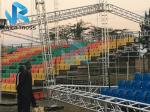 Basketball Court Steel Grandstand Opal Plastic Material Easy To Maintenance