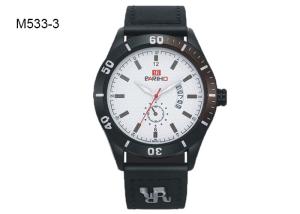 China Custom Logo Mens Quartz Watch 1ATM Water Proof Wristwatch Leather Band wholesale