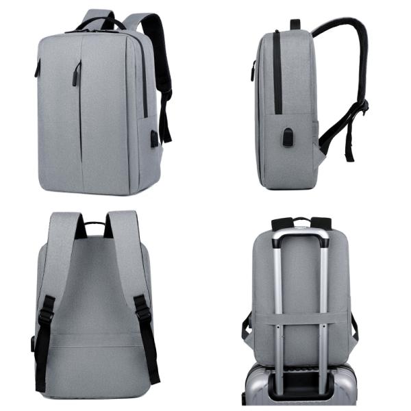 Softback Fashionable Blue Black Anti-Theft Waterproof Lightweight Laptop Backpack USB Charging Customizable Logo for Leisure Oxford