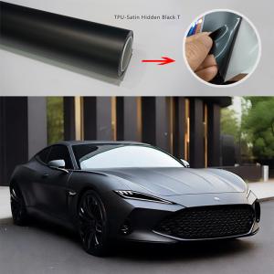China Color Changing Vinyl Car Wrap Roll High Gloss 7.5mil TPU Matte Black Self Healing wholesale