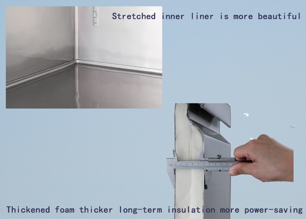 600L 2 Door Commercial Freezer 310W 240V Commercial Kitchen Refrigerator Freezer