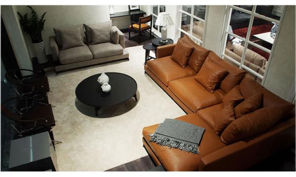 Italian Modern Living Room Leather Soft Sofa House Type L Princess Combination Head Layer