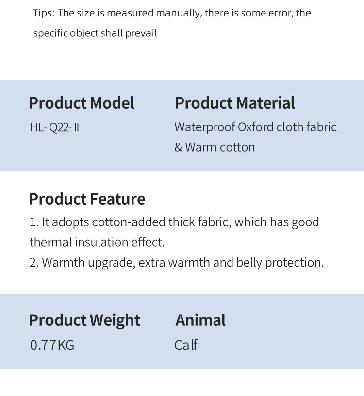 Blue Calf Coat with Snap Fixing Closure for Winter Warmth