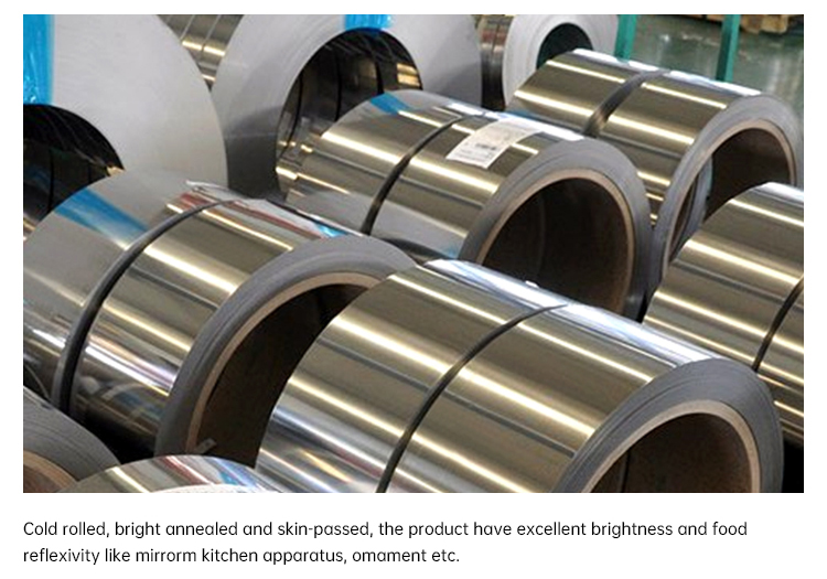 SUS 304 316L Stainless Steel Coil Strip 2b Ba Surface Hot Cold Rolled