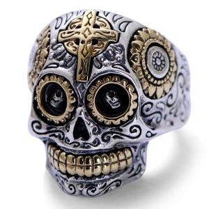 China Mens Two Tone 925 Silver Skull Ring Retro Vintage Jewelry (XH052248W) wholesale