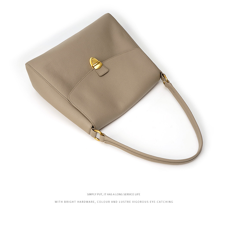 Custom LOGO Soft Pebbled Leather Women's Shoulder Bag for Daily Life Performance