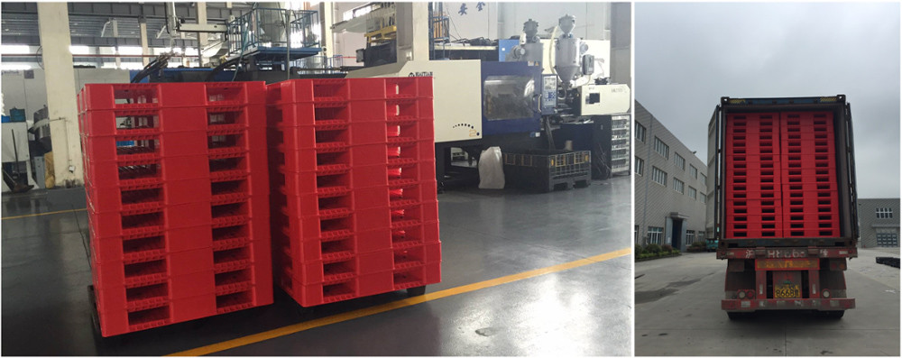 Single Faced Steel Reinforced Rackable Plastic Pallets 1300*1100*160mm