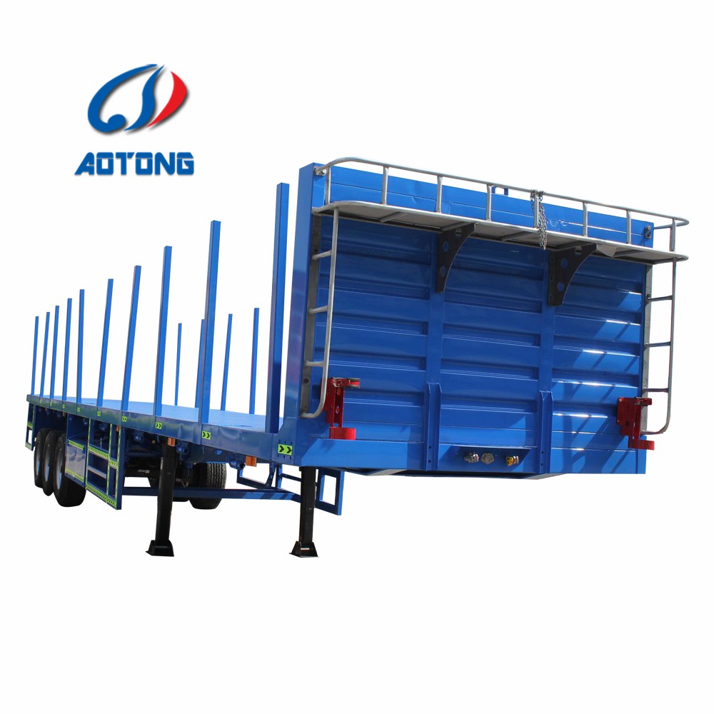 Truck Trailer 3 axles flatbed semi-trailer platform 40ft 48ft for container transport