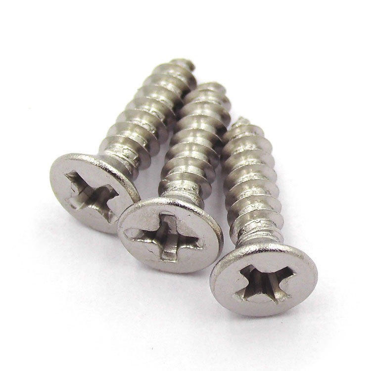 Flat Head Cross Self Tapping Screws Countersunk Head Self Tapping Screws 201 Stainless Steel