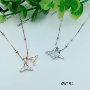 China 925 Sterling Silver Star Moon CZ Charm Choker collarbone chain necklace WX194 wholesale