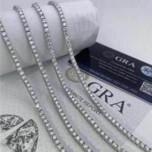 China 2mm Moissanite Tennis Necklace Round Cut 6mm Diamond Tennis Chain wholesale