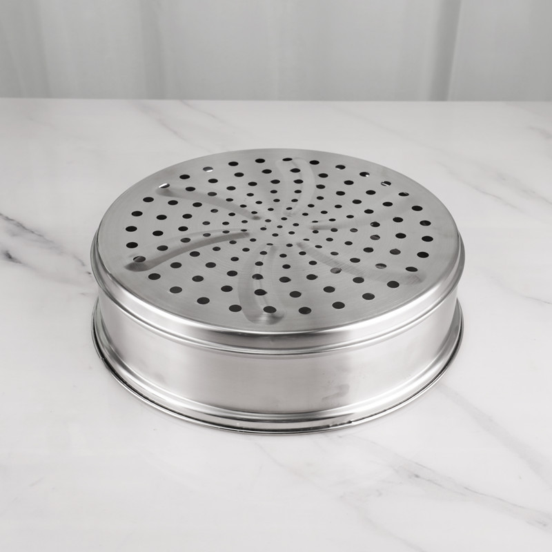 Double Food Steamer Set 28cm Stainless Steel Non Stick For Cooking