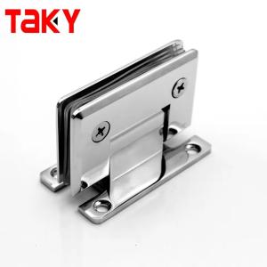 China Hotel Bathroom H Type Stainless Steel Mirror Shower Glass Door Hinges 12mm Bevel Edge wholesale