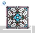 Round Stained Decorate Glass Panel Window Inside Catholic Church