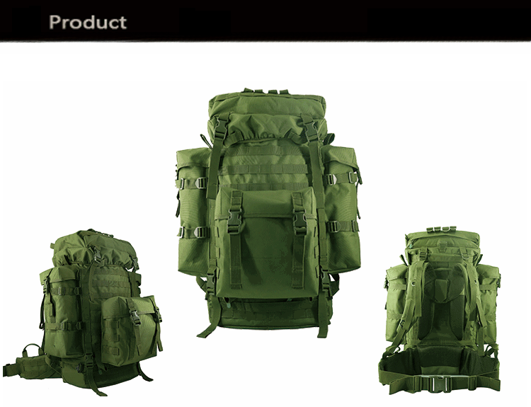 Zipper Closure Outdoor Training Backpack with Molle System and Water Bottle Holder