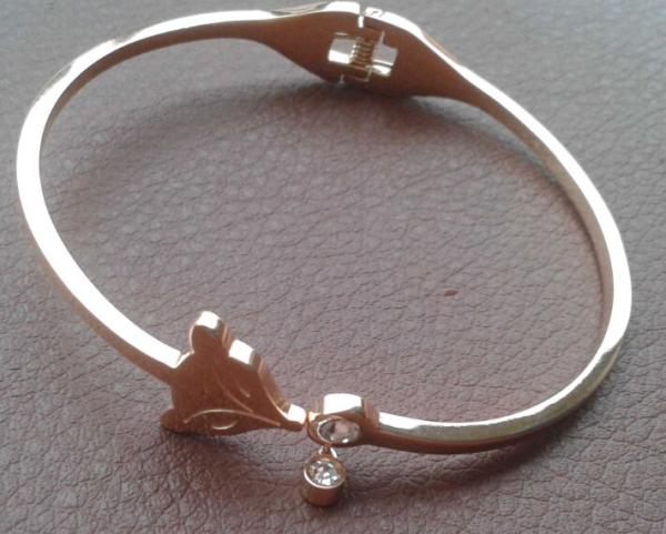 316L S.Steel Ladies Silver Platinum Italy Paris Designer FOX DIAMOND Style