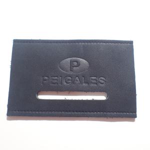 China Black Label Logo Embossed Leather Patches For Jeans / Clothes wholesale