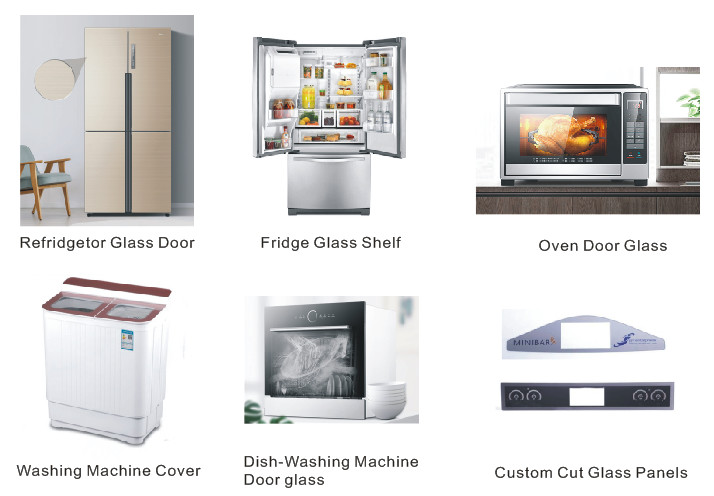 White ABS Hot Foil Treatment On Trim Fridge Glass Shelves