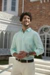 Water Green Long Dress Business Linen Men'S Pajamas