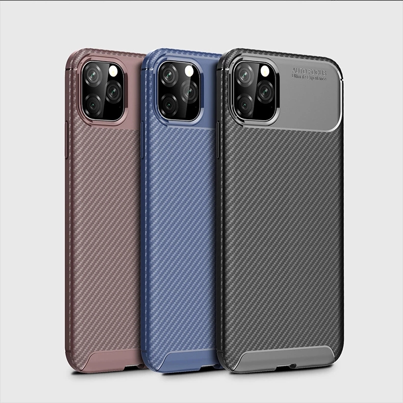 Function Protect Mobile Phone TPU Case Carbon Fiber Brushed for iPhone 11 Pro Max