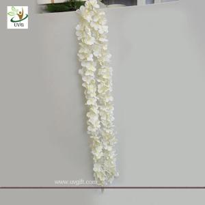 China UVG wedding use realistic fake white wisteria flower vine for home garden wall decoration wholesale