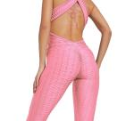 Pink Yoga One Piece Jumpsuit Yoga Activewear Set Plus Size