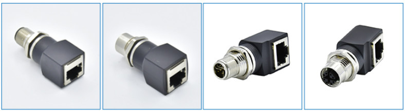 IP68 M12 To Rj45 Connector Assembly / Panel Mount / Molded Waterproof Cable Connector