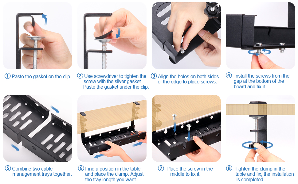 Storage Holders Racks Cable Management Tray with Multifunction Desk Cable Management Tray