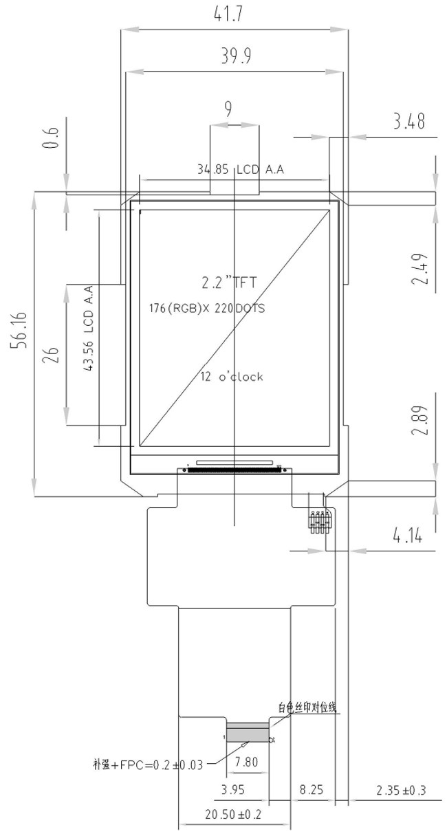 2.2'' Inch SPI TFT LCD Display ILI9225G QCIF 176x220 Touch Panel Screen, China TFT manufacturer